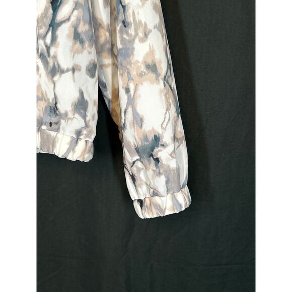 OLIVE+OAK Bomber Jacket M Silky Marble Print Streetwear Gorpcore Utility - Picture 5 of 15